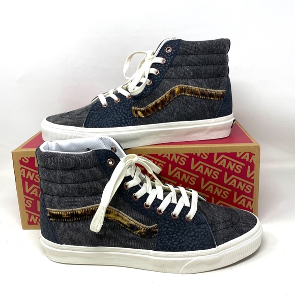VANS Sk8-Hi Shoes High Top Gray Canvas Leather Women's Size Casual VN0A5JMJ1O7 - Picture 8 of 10